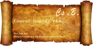 Cserei Boglárka névjegykártya