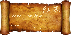 Cserei Boglárka névjegykártya